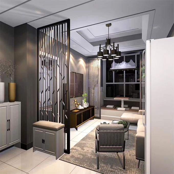 Laserschneiden 3*10ft Jali Dekoration Hotelprojekt Heimmöbel Bürste Gold Edelstahl Bildschirm 2