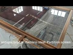 Bronze-Bürsteglas Metall Edelstahl Dekorationsbildschirm Private Trennwand
