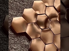 304 hexagonaler Quadrat rosa-Gold-Bürste Haarlinie Edelstahlmosaik für Dekoration