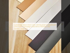 Schwarz Silber Farbe 304 Bürsten SS Baseboard Farbe Gold Champagner Gold Spiegel poliert 316L Edelstahl Trim