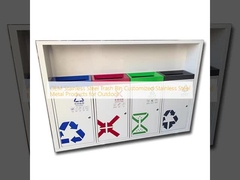 OEM Edelstahl Müllkorb kundenspezifische Edelstahlmetallprodukte für den Außenbereich