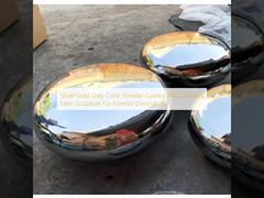 Skulptur aus pulverbeschichtetem 316L-Edelstahl in silberner, goldgrauer Farbe für die Außendekoration