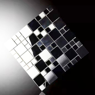 30x30cm Quadrat-Schwarz-Edelstahl-Mosaik-Fliesen-Metallmosaik Backsplash