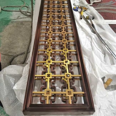 2.3m bis 5.5m dekorativer Metallraum-Teiler-Schirm-rote Bronzeweinlese ASTM