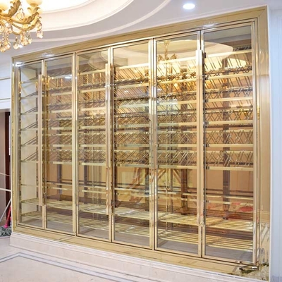 Kundenspezifische kupferne Antike bürstete die temperaturgeregelte Tür der Edelstahl-Wein-Kabinett-4