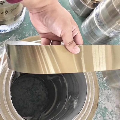 10mm To 609mm 304 SS Strip Coil Gold Hairline For Advertising Signboard