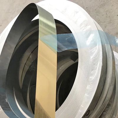10mm To 609mm 304 SS Strip Coil Gold Hairline For Advertising Signboard