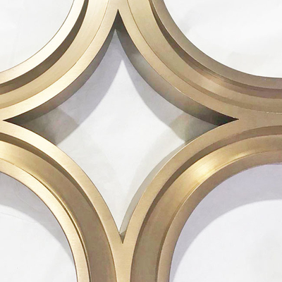 5500mm Stainless Steel Screen Partition Rose Gold Bronze Black line Brush Square Painting Flower Pattern
