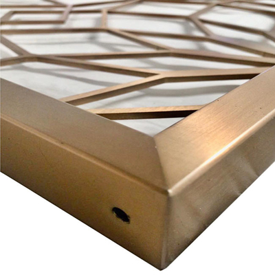 5500mm Stainless Steel Screen Partition Rose Gold Bronze Black line Brush Square Painting Flower Pattern