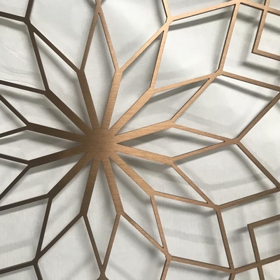5500mm Stainless Steel Screen Partition Rose Gold Bronze Black line Brush Square Painting Flower Pattern