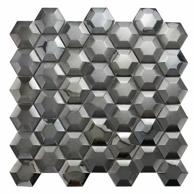 Guter Preis Hexagon nicht rostendes AISI der Spiegel-Goldsilbernes schwarzes Edelstahl-Mosaik-Fliesen-3D Online