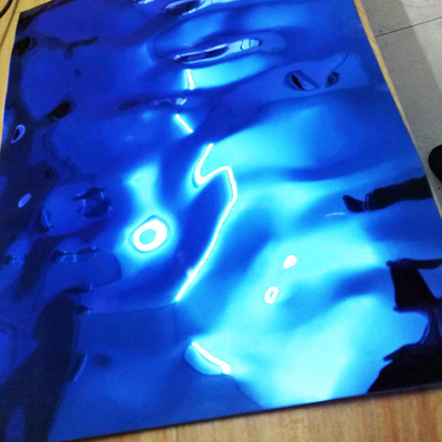 Water Ripple Mirror Blue Color Stainless Steel Sheet for Ceiling Decoration