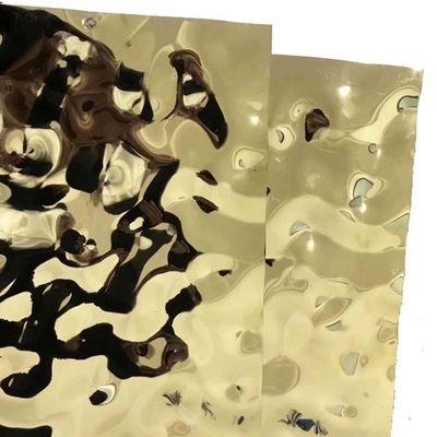 Mirror Gold Color Water Ripple Stainless Steel Sheet for Ceiling Decoration