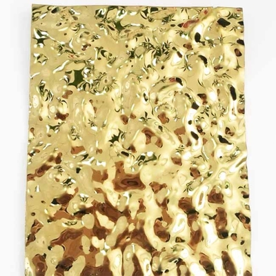 Mirror Gold Color Water Ripple Stainless Steel Sheet for Ceiling Decoration