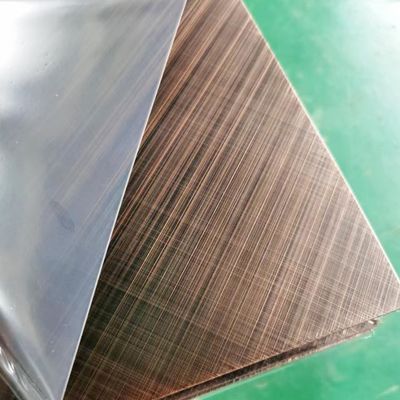 Guter Preis 304 Rose Gold Farbe Kreuzung 45 Grad gebürstet Finish Edelstahlblech mit Anti-Fingerprint Online