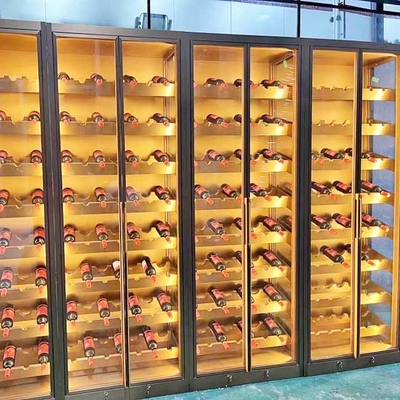 Rose Gold Modern Restaurant Wine Display Cabinet TUV 350*190cm