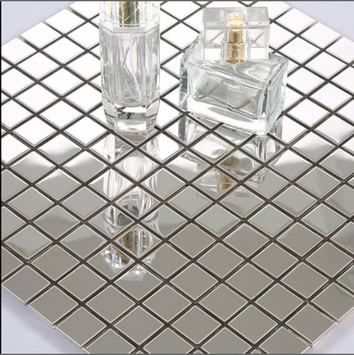 Small Particle Silver 304 Stainless Steel Mosaic Tiles For Bathroom