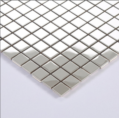 Small Particle Silver 304 Stainless Steel Mosaic Tiles For Bathroom