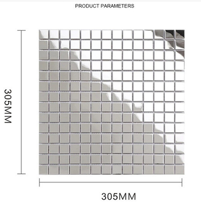 Small Particle Silver 304 Stainless Steel Mosaic Tiles For Bathroom