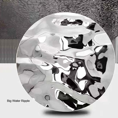 4X8feet 8K Mirror Ti-Gold Water Ripple Stainless Steel Sheet for Ceiling Decoration
