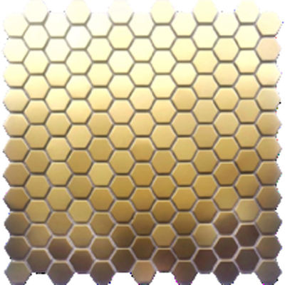 Guter Preis Rose Gold Stainless Steel Mosaic deckt unregelmäßige Form-Glasmosaik-Kiesel mit Ziegeln Online