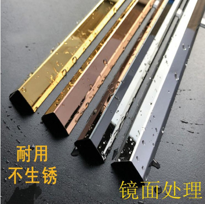 0.5mm 1.5mm 2.0mm PVD Coated Black Silver Rose Gold Mirror Metal Stainless Steel L Channel Trim For Wall Floor Edge Trim