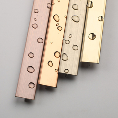 0.95mm Stainless Steel Tile Edge Trim Custom Metal Line Brushed Molding For Kitchen Conner Edge