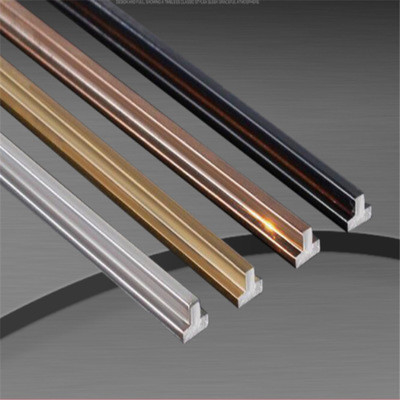 0.95mm Stainless Steel Tile Edge Trim Custom Metal Line Brushed Molding For Kitchen Conner Edge