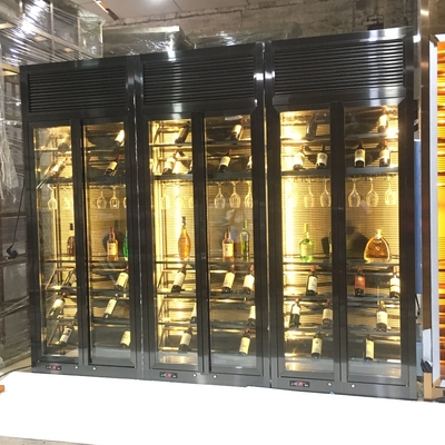 Design Cooling  tainless steel display racks luxury wall large wine cellar whiskey glass display wine cabinet
