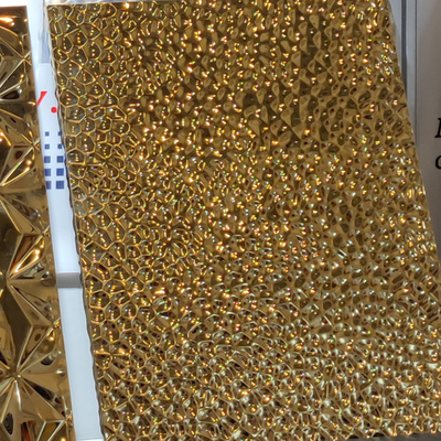 25mm 30MM Aluminum Honeycomb Panel Mirror Emboss Gold Silver Black Water Ripple Stainless Steel Cyclinder Wall Panel