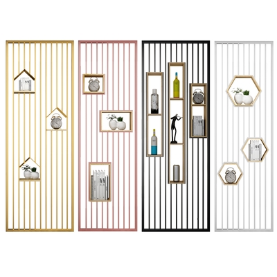 Nordic Living Room Stainless Steel Screen Hotel Art Partition Porch Screen Partition Hollowed Gold Screen