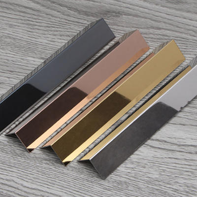8K Mirror Polished Champaign Color 304 201 L Shape Tile Edge Trim Line For Hotel Interior Decoration