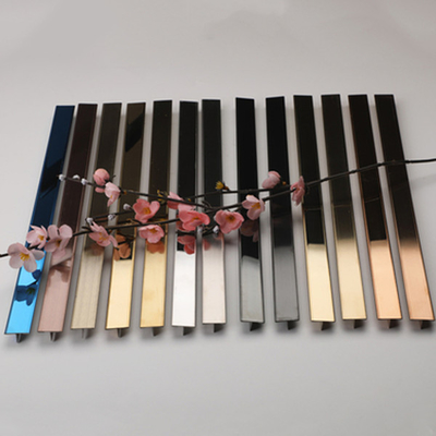 U Polished Color Black Gold Mirror Stainless Steel Trim 304 8K Bronze V-Shape Stainless Steel Tile Edge Trim