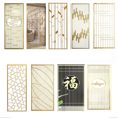 Hollow Metal Stainless Steel Screen Partition Hotel Entrance Door Background Wall