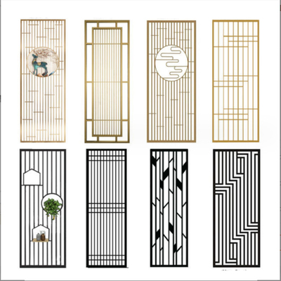 Hollow Metal Stainless Steel Screen Partition Hotel Entrance Door Background Wall