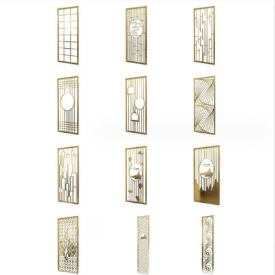 Hollow Metal Stainless Steel Screen Partition Hotel Entrance Door Background Wall