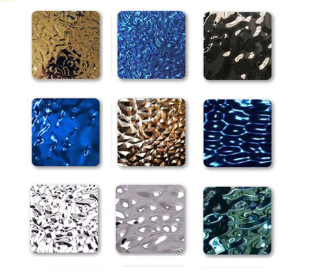 Guter Preis Maßgeschneiderte Farbe 304 1,0MM Dicke Spiegel Welle Wasser Welle Hotel Dekoration Edelstahlblech Mit Honighals Spalte Online