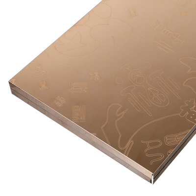 Antique Color Gold Black Brass Partial Brushed Hairline Etching Stainless Steel Sheet For Elevator Interior Decoration