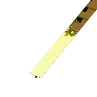 Guter Preis 304 8K Gold Spiegel poliert glänzende Farbe Edelstahl Trim 201 T-Form Edelstahl Fliesen Rand Trim Für Hotel Online