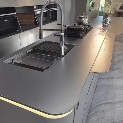 Customized 316L Haarlinie gebürstet geprägte Beadblasting Oberfläche Edelstahlbleche fertiggestellt 304 Round Edge Küche Schreibtisch