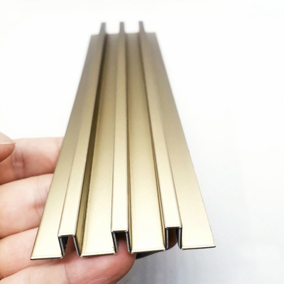 Metal Decoration  Stainless Steel Trim Strips Corrugation Shape Pvd Coating