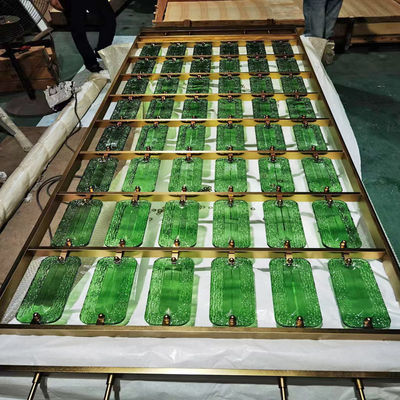 Guter Preis Individuelles Design aus Edelstahl Grün Glas Kristall Wohnzimmer Eingang Foyer Bildschirm Trennwand Online