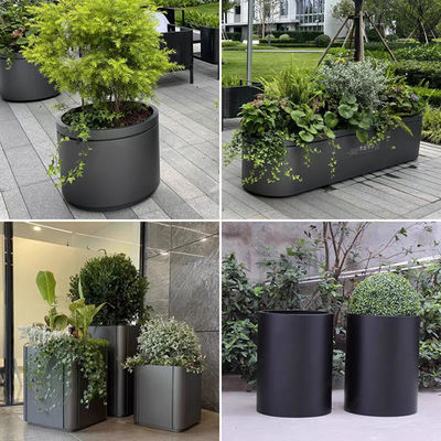 PVD Color Gold Powder Coated 316L Aluminum Stainless Steel Planters For Outdoor Green Project