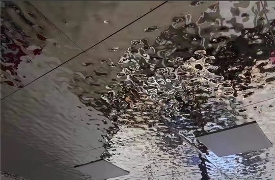 Blue Color 304 1.5MM Thickness Mirror Stamping Stainless Steel Sheet Water Ripple Panels