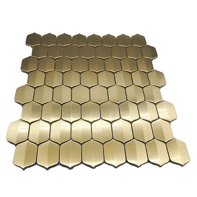 Wholesale Price 201 304 Hairline Stainless Steel Mosaic Tile Backsplash  For Restaurant, Living Room, Hotel Building Decoration