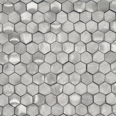 98*98MM Hexagon Hairline   SLIVER Metal Mosaic Ceramic Tile