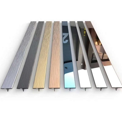 Ss430 T Shaped Stainless Steel Trim Strips 0.5mm To 1.5mm For Wall Ceilling