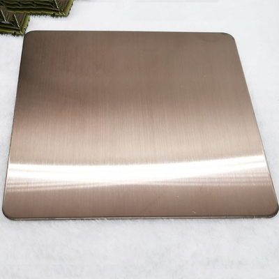 JIS 304 No 4 Bronze Hairline Stainless Steel Sheet Wall Panels 1500mm