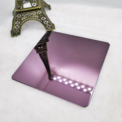 6.5ft Colored Stainless Steel Sheet Ss 304 Sheet Mirror Finish Rose Red