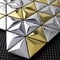 Edelstahl-Mosaik-Fliese des Kegel-3D dreieckige für silbernes Gold der Wand-Dekorations-JIS